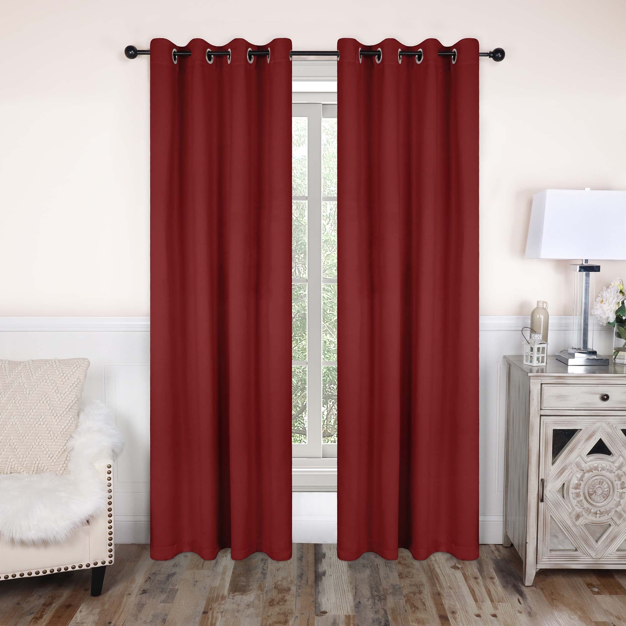 Superior Modern Solid Washable Room Darkening Curtains, Set of 2 Panels