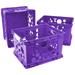 Storex Plastic File Crate with Handles Letter/Legal Size Purple/White 3-Pack