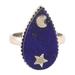 Wise Universe,'Sterling Silver Cocktail Ring with Lapis Lazuli Gemstone'