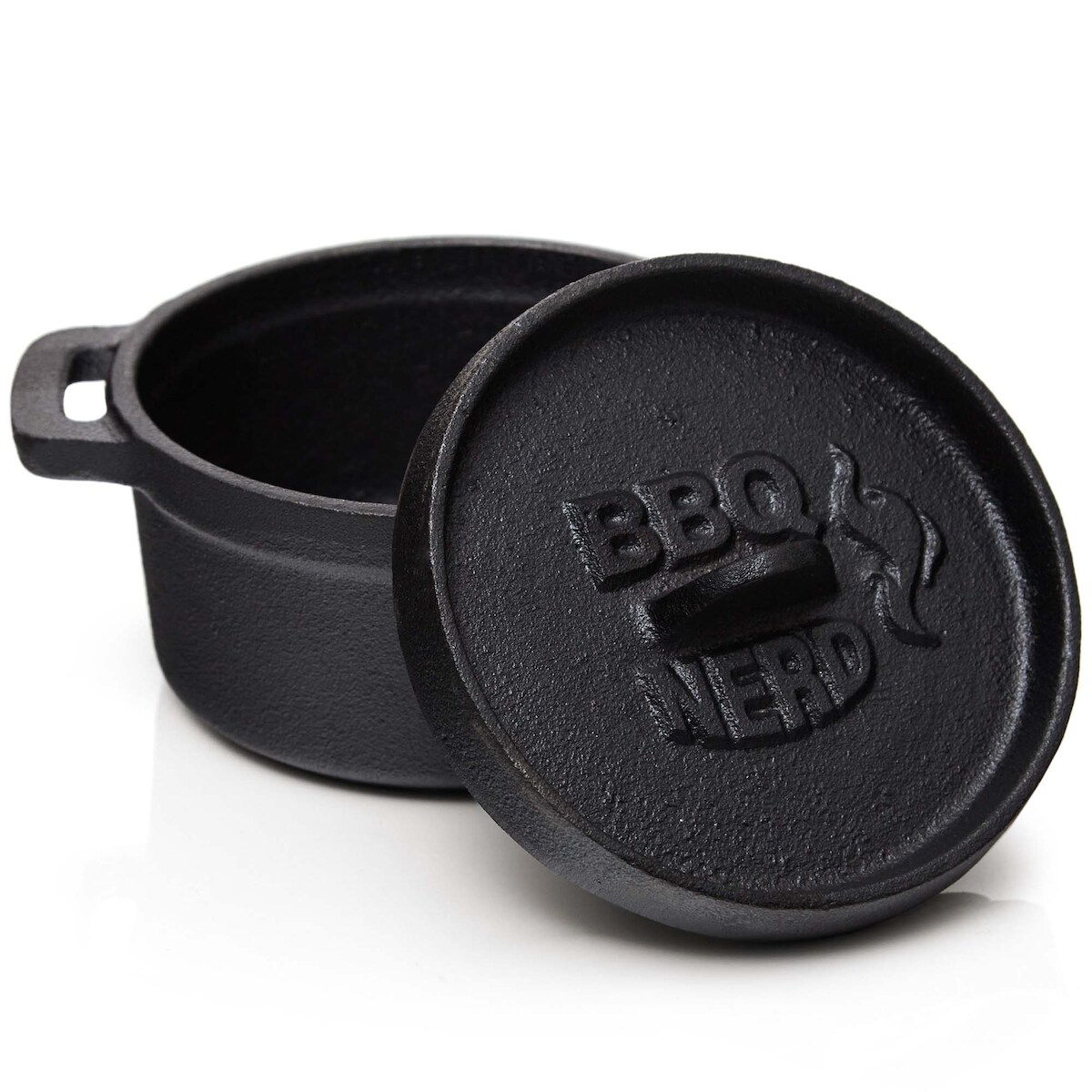 BBQ-Nerd® Mini Dutch Oven | Kleiner Gusseisentopf mit Deckel 11x5cm für Grill, Feuerstelle, Backofen, Herd ? Serviertopf Kochtopf Schmortopf Image