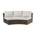 Pasadena II Seating Replacement Cushions - Curved Ottoman, Solid, Snow with Logic Bone Piping Curved Ottoman, Standard - Frontgate