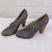 Anthropologie Shoes | Anthropologie Distressed Leather Stack Heel Pumps | Color: Gray | Size: 9