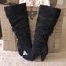 Jessica Simpson Shoes | Jessica Simpson Black Suede Knee-High Boots | Color: Black | Size: 10