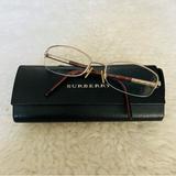 Burberry Accessories | Burberry B 1157 1011 Half Rim Gold Metal Brown Plastic Eyeglass’s Frame | Color: Brown/Gold | Size: 52 X 17 135