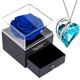 Preserved Real Rose Box with Austrian Crystal Necklace,Eternal Blue Rose with 925 Sterling Silver Love Heart Gemstone Pendant,Sapphire Birthstone Jewelry,Enchanted Flower Necklace Box Gift for Women