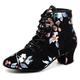 HROYL Women Latin Dance Ankle Boots Lace Up Low Heel Breathable Comortable Salsa Latin Line Dance Shoes YH-5-S,UK 6