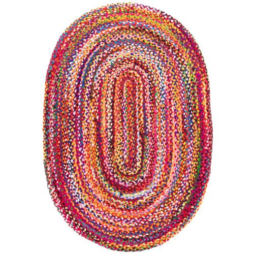 "Sisalteppich MORGENLAND ""Sisalteppich - Indigo Stripy oval"" Teppiche Gr. B/L: 240 cm x 300 cm, 7 mm, 7,2 m², 1 St., bunt (mehrfarbig) Baumwollteppiche"