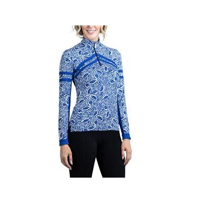 Kastel Signature 1/4 Zip Sun Shirt - XS - Blue Leaves - Smartpak