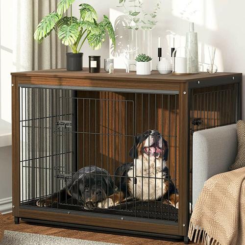 BingoPaw Holz Hundekäfig für Zuhause, Hundekäfig XXL Hundebox große Hunde – Indoor Hundehütte mit