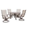 Winston Key West Sling 5 Piece Outdoor Dining Set (4 Swivel Rocker Dining Chairs, 54" Dining Table) Metal in Brown | 54 W in | Wayfair KWS-5PC-D-M
