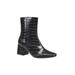 Women's Bina Bootie by French Connection in Black Croco (Size 6 M)