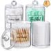 GN109 Cotton Swab Holder Dispenser, Plastic Apothecary Jar Set, 4.3" H x 2.7" W x 2.7" D Bathroom Drawer Organizer Plastic | Wayfair