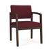 Lesro Lenox Wood 22.5" W Seat Waiting Room Chair w/ Wood Frame Vinyl/Wood in Red/Black/Brown | 31.5 H x 22.5 W x 26 D in | Wayfair