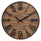 NeXtime Manchester 20-Inch Wooden Wall Clock w/ Black Roman Numerals Wood in Brown | 19.7 H x 19.7 W x 1.8 D in | Wayfair 3278BR