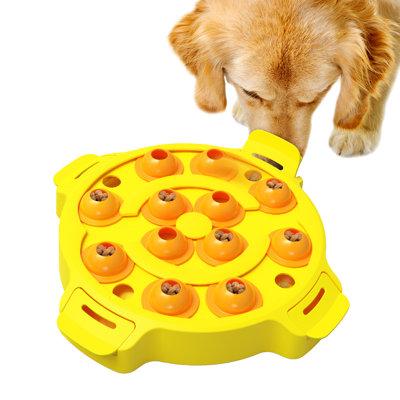 HANAMYA Dog Food/Treats Dispensing Container Toy | Interactive Pet Toy |  Slower Feeder with Press Button, White