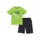 T-Shirt & Bermudas KIDSWORLD "CAN´T GET ENOUGH - Spruch" Gr. 164/170, grün (grün, schwarz) Jungen KOB Set-Artikel T-Shirts