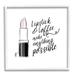 Trinx Lipstick & Coffee Everything Possible by Alison Petrie - Textual Art on Canvas in Black/White | 12 H x 12 W x 1.5 D in | Wayfair