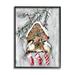 Stupell Industries Holiday Stockings Birdhouse Perched Giclee Art By Stella Chang Wood in Brown/Gray/Red | 20 H x 16 W x 1.5 D in | Wayfair