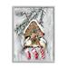 Stupell Industries Holiday Stockings Birdhouse Perched Giclee Art By Stella Chang Wood in Brown/Gray/Red | 14 H x 11 W x 1.5 D in | Wayfair