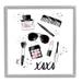 Stupell Industries XOXO Glam Cosmetics Makeup Giclee Art By Alison Petrie Wood in Black/Brown/Pink | 12 H x 12 W x 1.5 D in | Wayfair