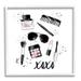Stupell Industries XOXO Glam Cosmetics Makeup Giclee Art By Alison Petrie Wood in Black/Brown/Pink | 17 H x 17 W x 1.5 D in | Wayfair