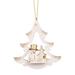 The Holiday Aisle® Holiday Aisle® Hanging Figurine Ornament Wood in Brown/White | 3.5 H x 3.25 W x 1 D in | Wayfair