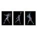 Stupell Industries Geometric Pattern Sports Players 3 Pc Giclee Art Set By Arrolynn Weiderhold in Black/Blue/Brown | 14 H x 33 W x 1.5 D in | Wayfair
