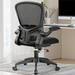 Inbox Zero Ergonomic Mesh Home Office Task Chair Upholstered/Mesh, Nylon in Black/Brown | 41 H x 25 W x 17 D in | Wayfair