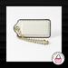 Coach Bags | 2" Medium Coach White Patent Leather Brass Key Fob Bag Charm Keychain Hang Tag | Color: White | Size: Os