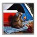 Stupell Industries Camping Tent Muskrat Picnic Giclee Art By Lucia Heffernan Wood in Blue/Brown/Red | 24 H x 24 W x 1.5 D in | Wayfair