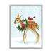 The Holiday Aisle® Snowy Deer Holiday Cardinal by Laura Marr - Graphic Art on Wood in Blue/Brown/Red | 20 H x 16 W x 1.5 D in | Wayfair