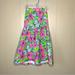 Lilly Pulitzer Dresses | Lily Pulitzer Green And Pink Floral Strapless Dress | Color: Green/Pink | Size: 8