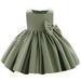 Summer Savings! TAGOLD Toddler Girls Satin Embroidery Rhinestone Bowknot Birthday Party Gown Long Dresses Green 24Months
