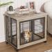 Tucker Murphy Pet™ 38.5"W Dog Crate Furniture, Dog Crate Table, Dog Kennel w/ Doors, Flip-Up Top Opening & Wheels | Wayfair