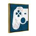 Orren Ellis Distressed Game Controller Shape by Kim Allen - Floater Frame Graphic Art on Canvas in Blue/Gray/White | 31 H x 25 W x 1.7 D in | Wayfair