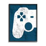 Red Barrel Studio® Distressed Game Controller Shape by Kim Allen - Graphic Art on Wood in Blue/Brown | 14 H x 11 W x 1.5 D in | Wayfair