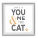 Stupell Industries Love Is You Me & The Cat Phrase Framed Giclee Art By K. Kaufman Canvas in Gray/Orange/White | 17 H x 17 W x 1.5 D in | Wayfair