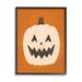 Stupell Industries Happy Jack-O-Lantern Halloween Pumpkin Framed Giclee Art By Loni Harris Canvas in Orange | 14 H x 11 W x 1.5 D in | Wayfair