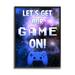 Stupell Industries Let's Get Our Game On Phrase Framed Giclee Art By Marcus Prime Canvas in Blue/White | 20 H x 16 W x 1.5 D in | Wayfair