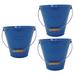 Gracie Oaks 3-Piece Galvanized Steel Pot Planter Set Metal in Blue | 11.5 H x 11.5 W x 11.5 D in | Wayfair D2AB8208BC764AB8A3EA627A0B32A3E2