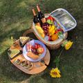 Bayou Breeze Decara Picnic Basket Set For 2 People, Equipped w/ Mini Folding Wine Picnic Table, Large Insulated Refrigerated Bag & Tableware Set | Wayfair