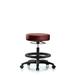 Inbox Zero Vinyl Stool Without Back - Medium Bench Height w/ Black Foot Ring & Casters In Taupe Supernova Vinyl Fabric in Red | Wayfair