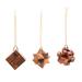 The Holiday Aisle® 3 Piece Christmas Holiday Shaped Ornament Set Wood in Brown | 1.6 H x 1.6 W x 1.6 D in | Wayfair