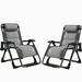 Latitude Run® Lare Zero Gravity Chair Adjustable Reclining Patio Chairs w/ Removable Cushion, Headrest & Tray Metal in Gray | Wayfair