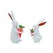 Gracie Oaks Roely Bunny Figurine Porcelain/Ceramic in Red/White | 6.75 H x 3.5 W x 2.5 D in | Wayfair D6E1188B1E434080BD2346D804D463DD