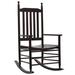 August Grove® Rocking Chair Outdoor Patio Rocking Chair w/ Curved Seat Poplar Wood Wood/Solid Wood in Brown | 12.5 H x 64 W x 121 D in | Wayfair