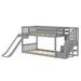 Viv + Rae™ Kincer Twin Over Twin Solid Wood Low Loft Bunk Bed Wood in Gray | 50 H x 92.25 W x 99.75 D in | Wayfair 138B489C65924713AC4BC4F4A8F24722