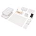 Inbox Zero Lashanae 14 Piece Desk Organizer Set Faux Leather in White | 23 H x 16 W in | Wayfair 854E2C29DD31465B9436D1F185987A3A