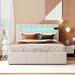 Wrought Studio™ Dexton Upholstered Bed w/ Led Light, Bluetooth Player & Usb Charging | 45.1 H x 53.94 W x 76.4 D in | Wayfair