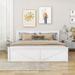Lark Manor™ Alhuzaifi 4 Drawers Wooden Platform Bed Wood in White | 39 H x 80 W x 82 D in | Wayfair E9AF7F6BD9354D75B274A0E9740FB9FD